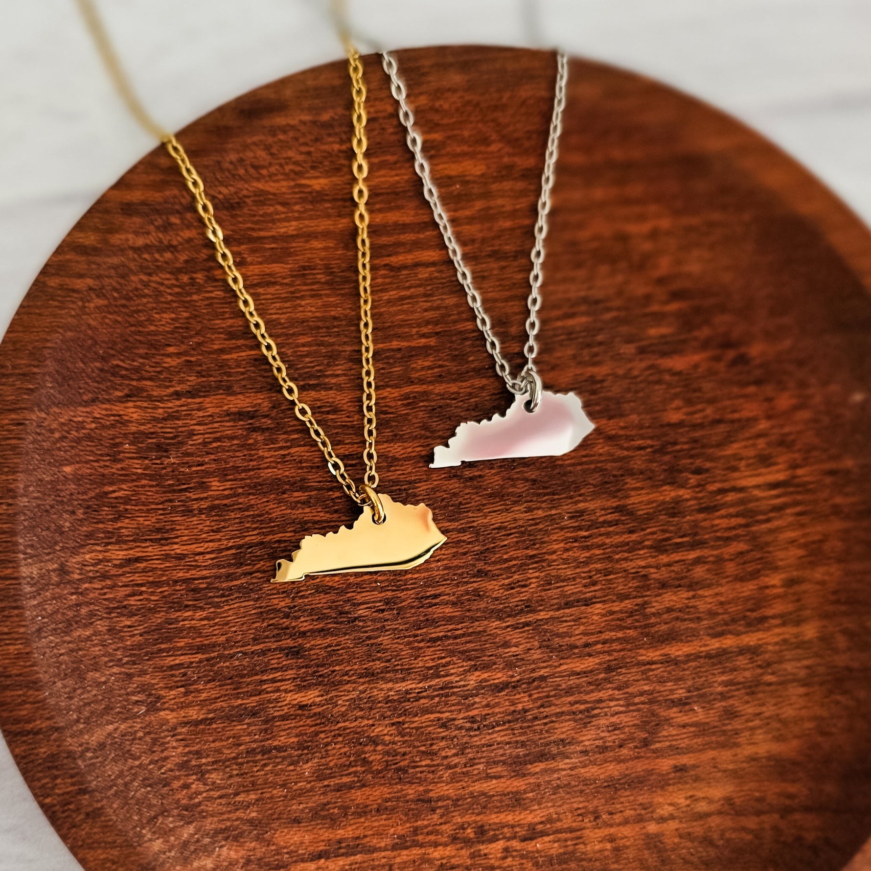 Kentucky Pendant Necklace (Silver or Gold), 1 Total, Metal Blank 210 - 