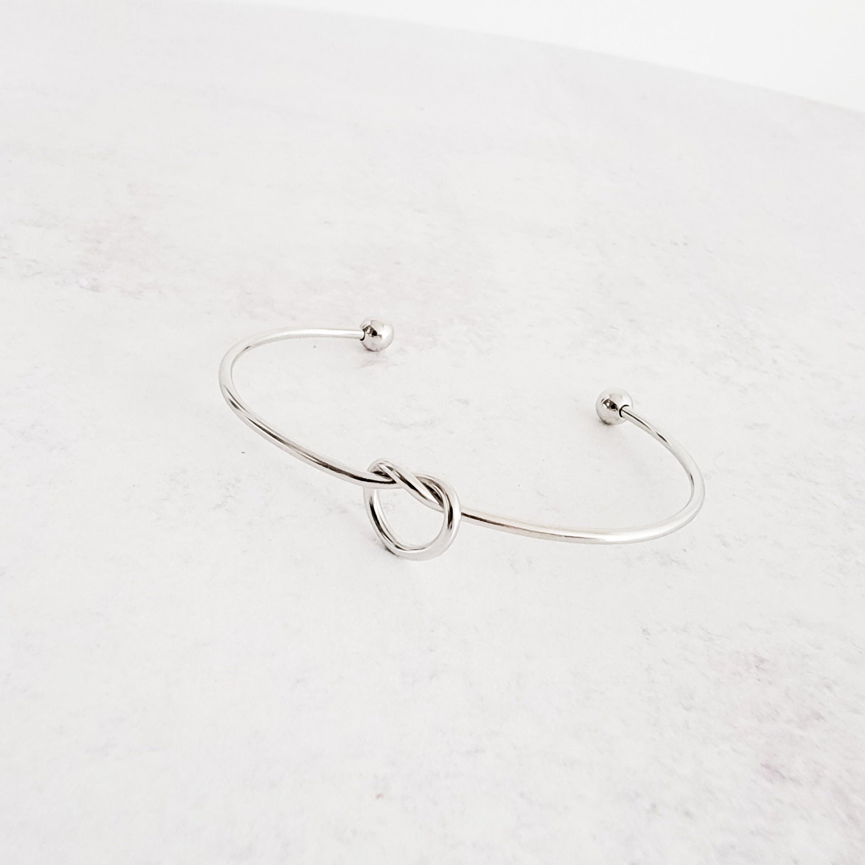 Knot Bangle Bracelet (Silver, Gold, or Rose Gold), 1 Total, Metal Blank 35 - 