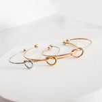 Knot Bangle Bracelet (Silver, Gold, or Rose Gold), 1 Total, Metal Blank 35 - 