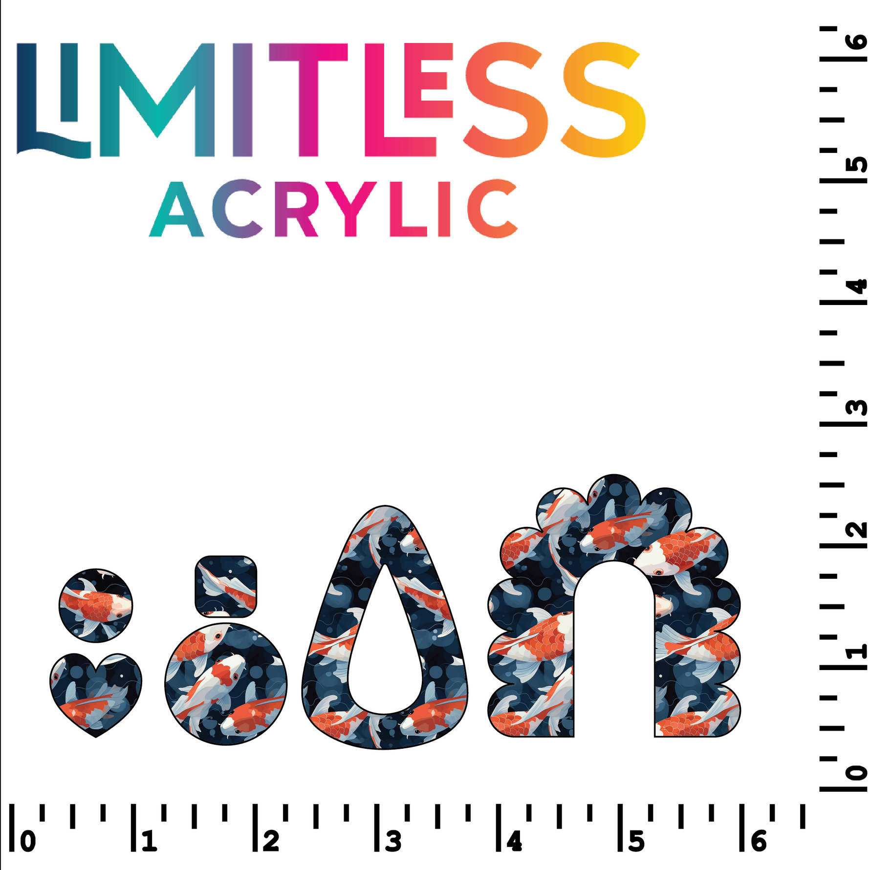 P1432 | Koi Fish Camo Pattern Acrylic Sheets