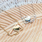 Large Cheer Megaphone Necklace (Silver or Gold), 1 Total, Metal Blank 63 - 