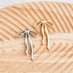 Large Draped Bow Stainless Steel Pendant (Silver or Gold), 10 Pieces, Bow 45 - 