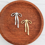 Large Draped Bow Stainless Steel Pendant (Silver or Gold), 10 Pieces, Bow 45 - 