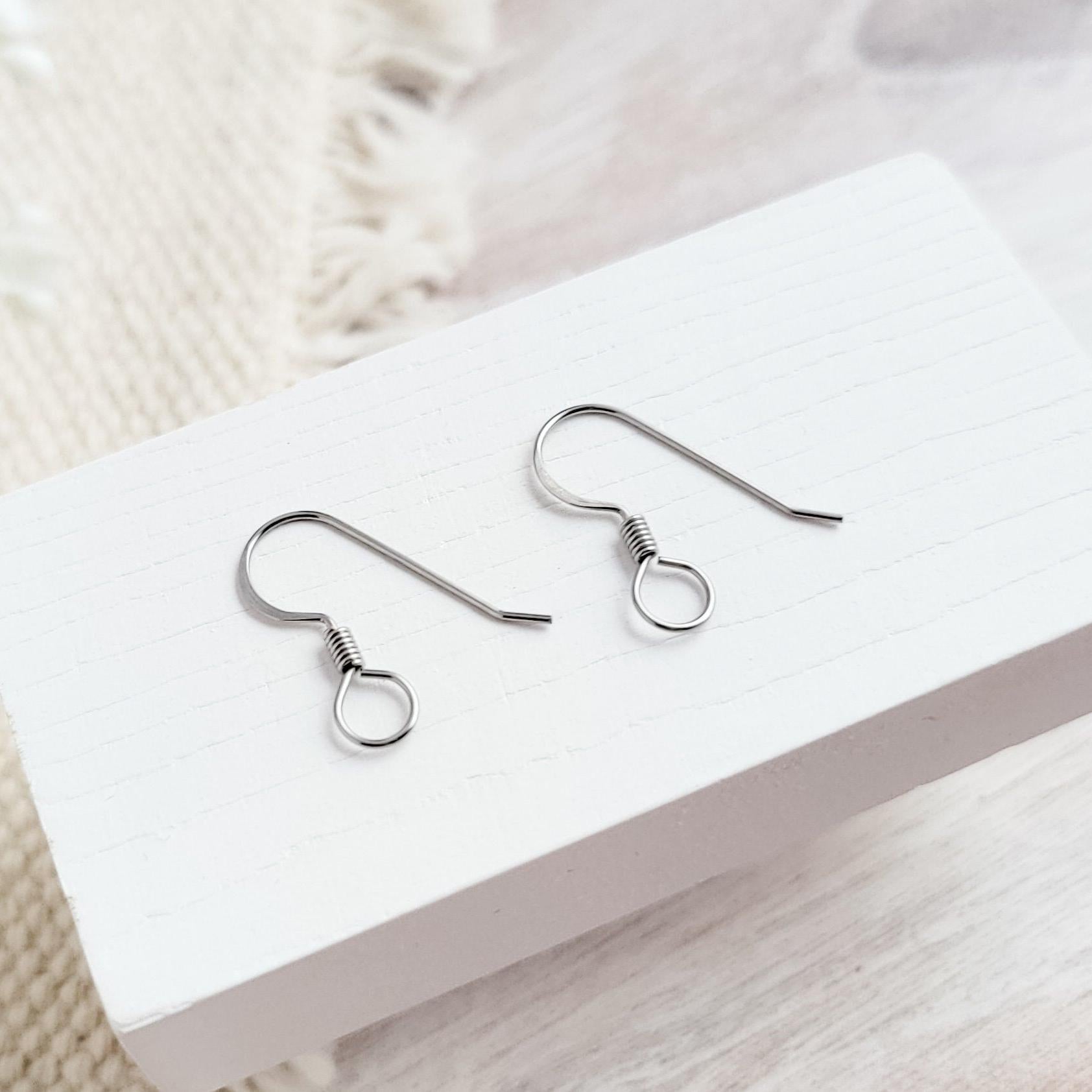 Large Loop Silver Flat French 4.5mm Stainless Steel Ear Wires, 20 Piece, Earring Hook 65 - 