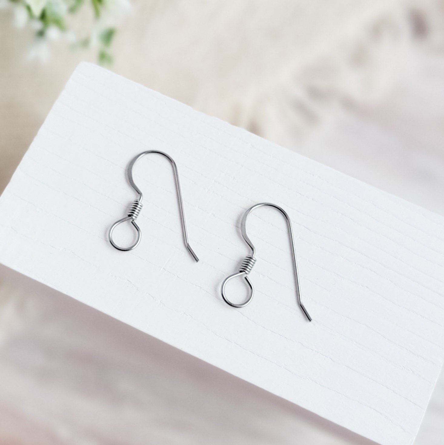 Large Loop Silver Flat French 4.5mm Stainless Steel Ear Wires, 20 Piece, Earring Hook 65 - 