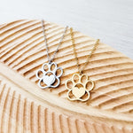 Large Paw Print Necklace (Silver or Gold), 1 Total, Metal Blank 69 - 