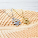 Large Paw Print Necklace (Silver or Gold), 1 Total, Metal Blank 69 - 