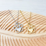 Large Paw Print Necklace (Silver or Gold), 1 Total, Metal Blank 69 - 
