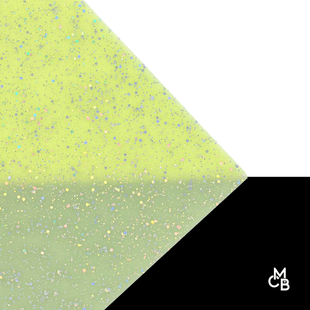 Lime Diamond Dust Glitter Dots Cast Acrylic | Glitter Acrylic Sheet | CMB Acrylic
