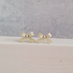 Linen Stainless Steel Bow Stud Connector, 10 Pieces, Bow 55 - 