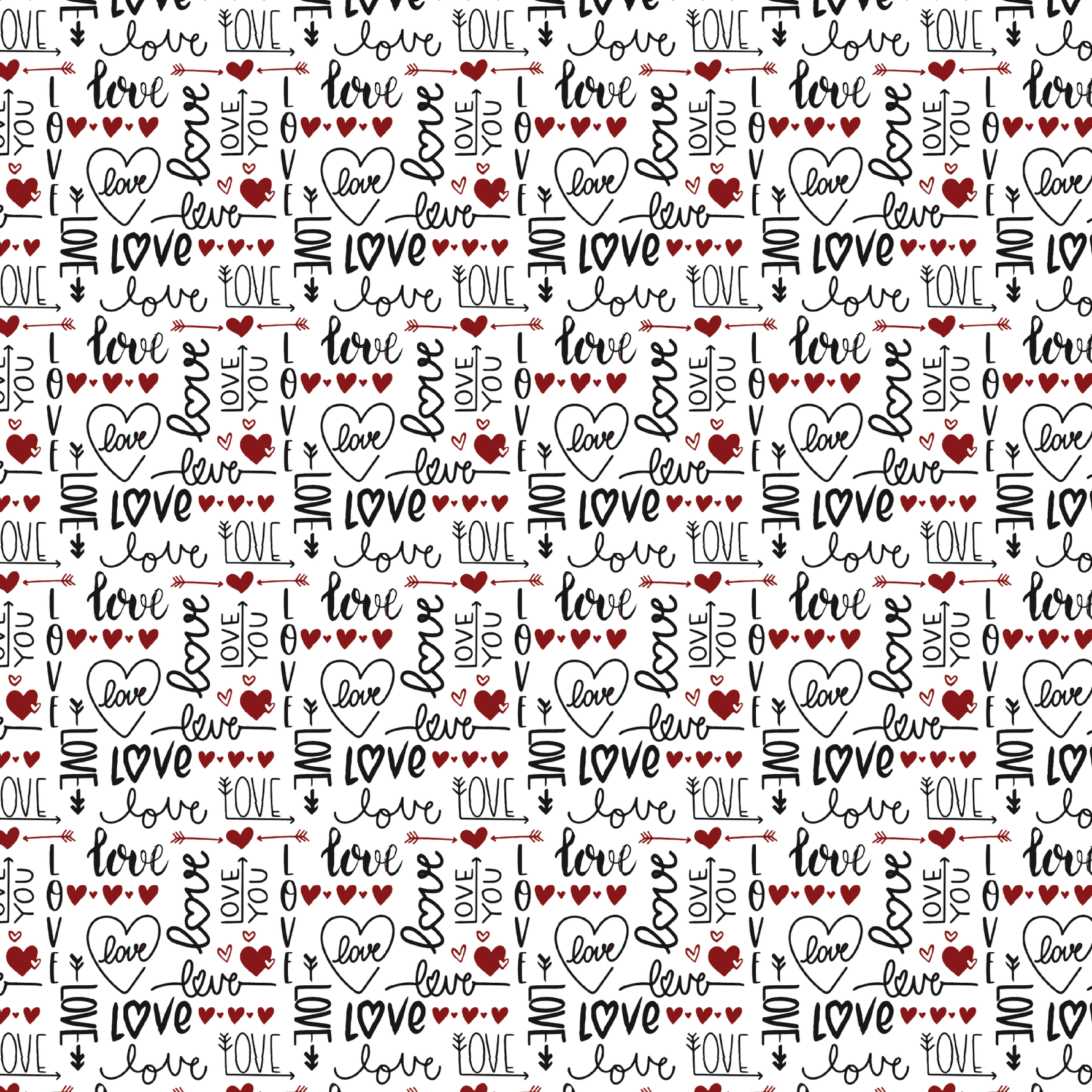 Love Typography Pattern Acrylic Sheets - CMB Pattern Acrylic