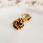 Maroon and Gold Mix 15mm Small Seed Bead Topper, 1 Pair, Seed Bead 63 - 