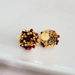 Maroon and Gold Mix 15mm Small Seed Bead Topper, 1 Pair, Seed Bead 63 - 