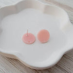 Matte Ballet Pink Acrylic Circle Stud Earring Findings (16mm), 10 Pieces, Acrylic Stud 1 - 