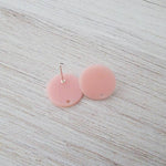 Matte Ballet Pink Acrylic Circle Stud Earring Findings (16mm), 10 Pieces, Acrylic Stud 1 - 