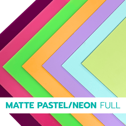 Matte Pastel & Neon Cast Acrylic Sheets | 1/8" | 48" X 96" - Acrylic Sheets