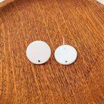 Matte White Acrylic Circle Stud Earring Findings (16mm), 10 Pieces, Acrylic Stud 10 - 