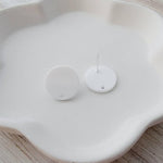 Matte White Acrylic Circle Stud Earring Findings (16mm), 10 Pieces, Acrylic Stud 10 - 