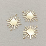 Medium Brass 2 - Hole Sunburst Connector, 10 Pieces, Connector 51 - 