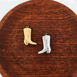 Medium Cowboy Boot Stainless Steel Pendant (Silver or Gold), 10 Pieces, Charm 3 - 