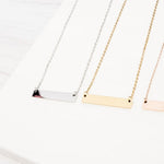 Medium Horizontal Bar Necklace (Silver, Gold, or Rose Gold), 1 Total, Metal Blank 29 - 