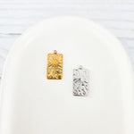 Medium Rectangle Sunburst Stainless Steel Charm (Silver or Gold), 10 Pieces, Charm 5 - 