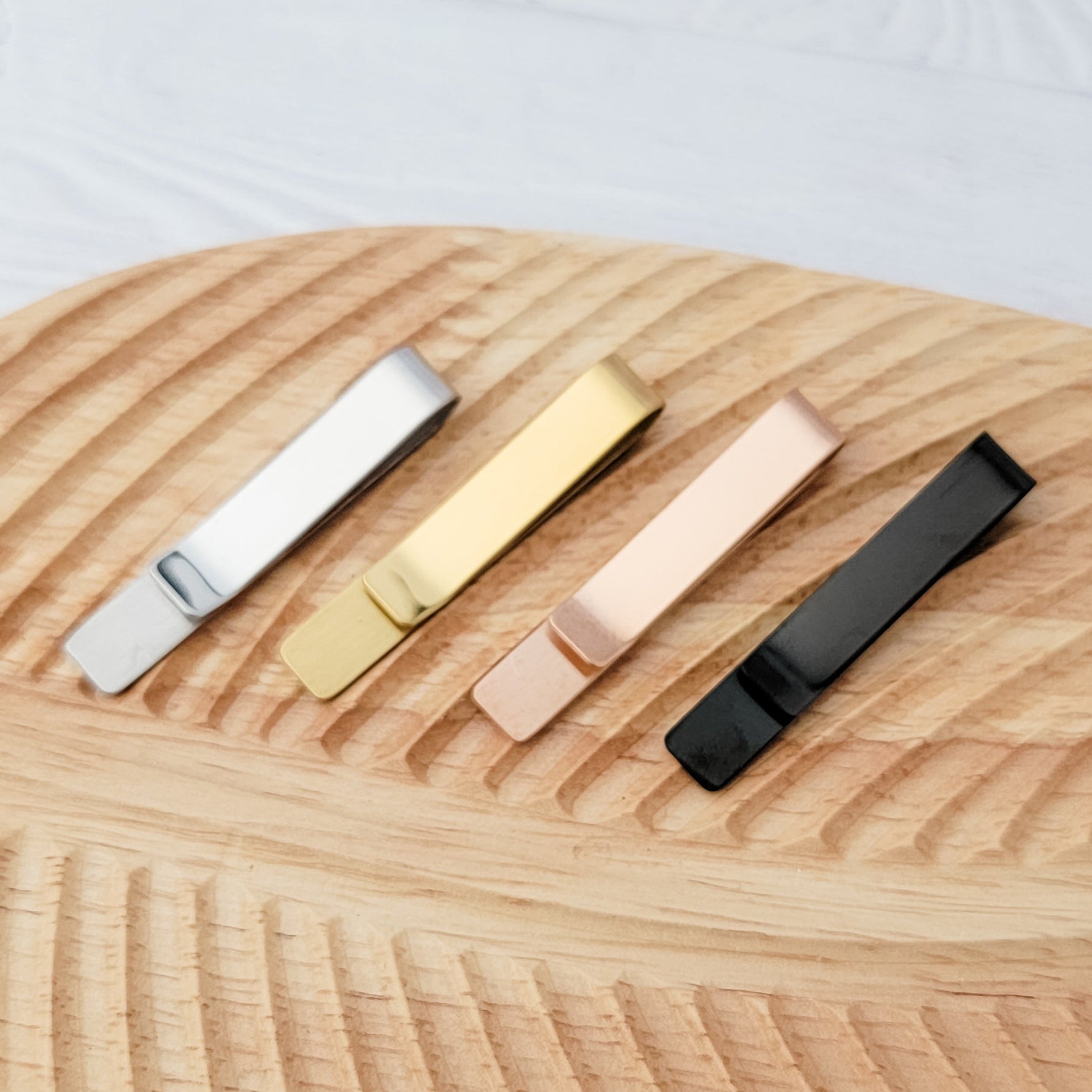 Medium Tie Clips (Silver, Gold, Rose Gold, or Black), 1 Piece Total, Metal Blank 59 - 