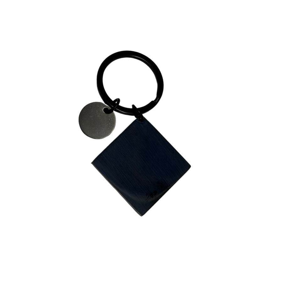 Metal Diamond Key Chain Blanks Includes Round Charm | Aluminum | UV Printable | Laser Engraveable - Metal Blanks
