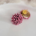 Metallic Pink 15mm Small Seed Bead Topper, 1 Pair, Seed Bead 4 - 
