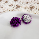 Metallic Purple 15mm Small Seed Bead Topper, 1 Pair, Seed Bead 18 - 