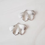 Metallic Silver Ginkgo Leaf Pendants, 10 Pieces, Ginkgo 28 - 