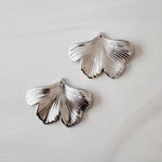 Metallic Silver Ginkgo Leaf Pendants, 10 Pieces, Ginkgo 28 - 