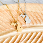 Michigan Pendant Necklace (Silver or Gold), 1 Total, Metal Blank 206 - 