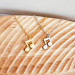 Mini Double Music Note Necklace (Silver or Gold), 1 Total, Metal Blank 114 - 