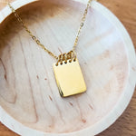 Mini Notebook Necklace (Silver or Gold), 1 Total, Metal Blank 152 - 