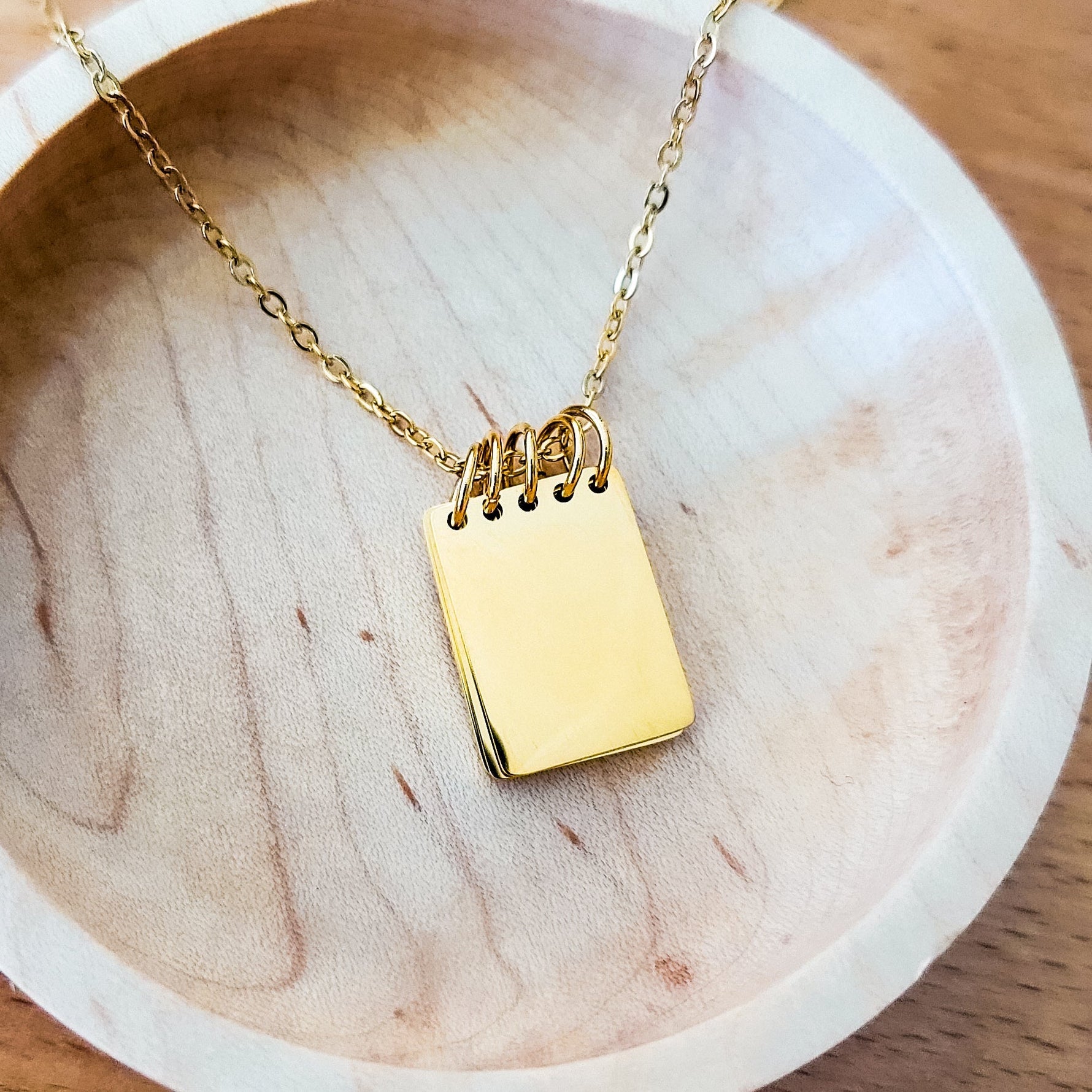 Mini Notebook Necklace (Silver or Gold), 1 Total, Metal Blank 152 - 