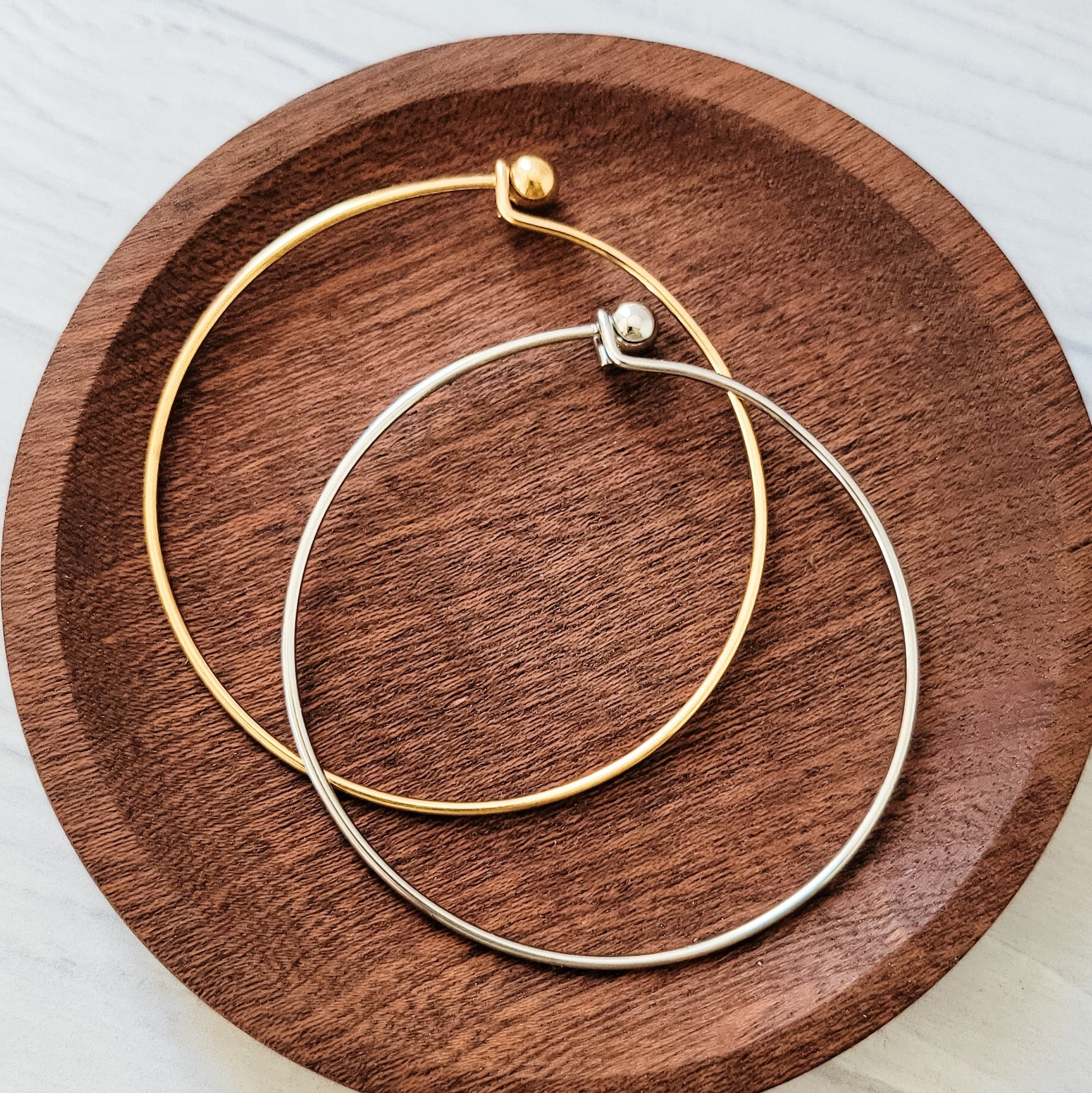 Minimalist Bangle Bracelet (Silver, Gold, or Rose Gold), 1 Total, Metal Blank 174 - 