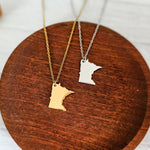 Minnesota Pendant Necklace (Silver or Gold), 1 Total, Metal Blank 212 - 
