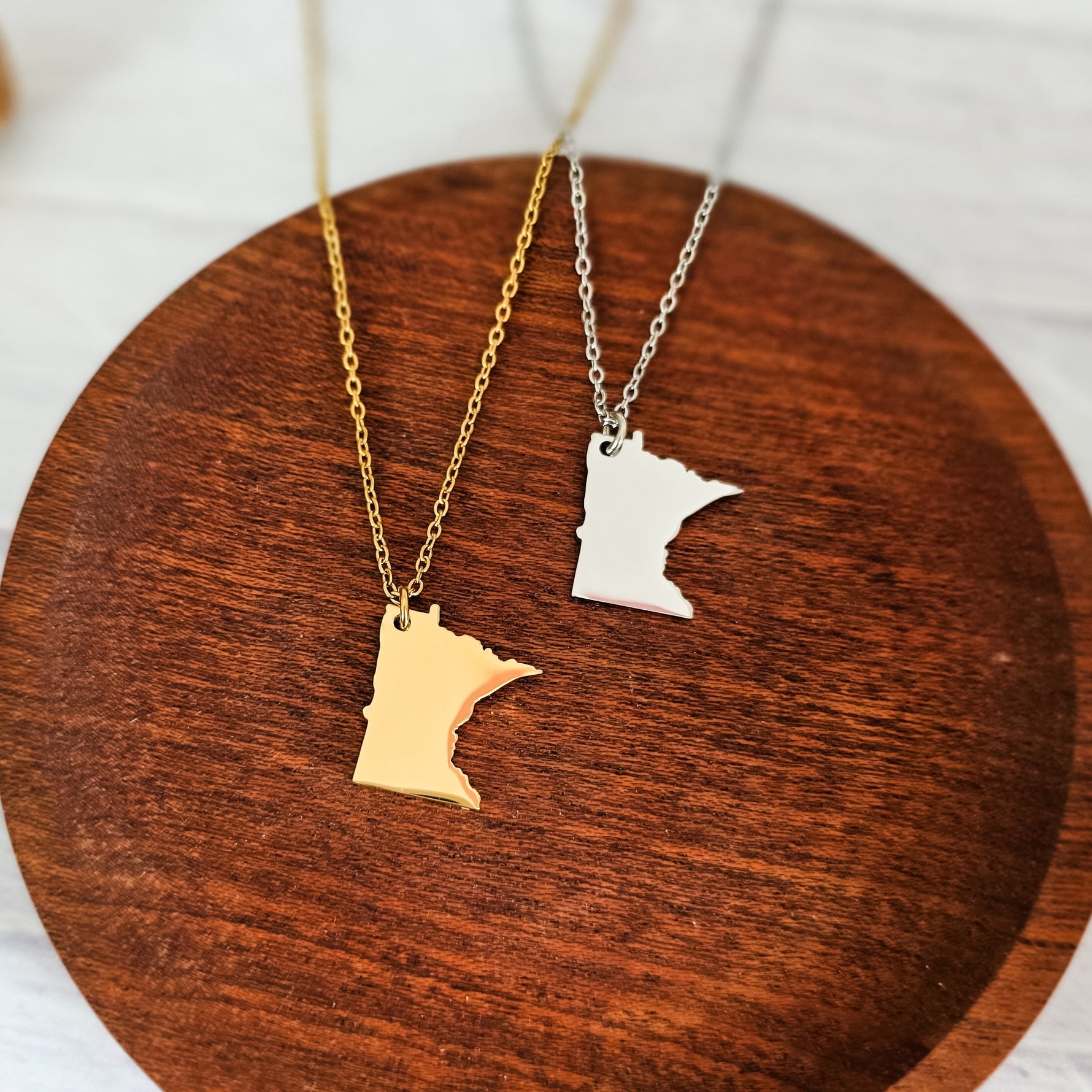 Minnesota Pendant Necklace (Silver or Gold), 1 Total, Metal Blank 212 - 