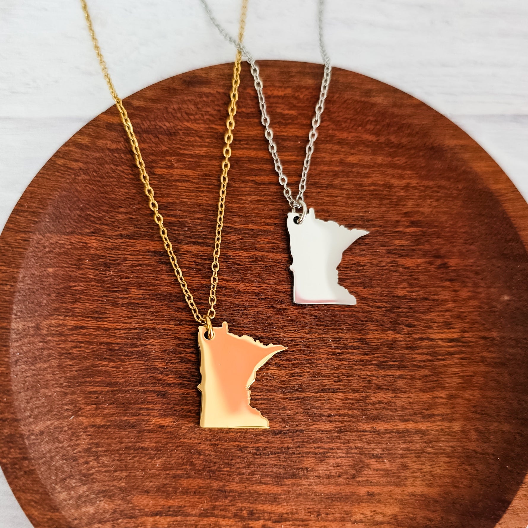Minnesota Pendant Necklace (Silver or Gold), 1 Total, Metal Blank 212 - 