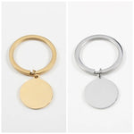 Mirror Polish 20mm Circle Pendant Keychain (Silver or Gold), 1 Total, Metal Blank 64 - 