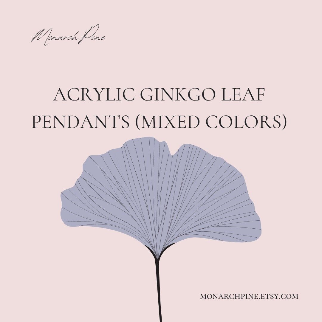 Mixed Color Set of Ginkgo Leaf Pendants (Choose your color family), 10 Pieces - 