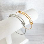 Modern Twist Bangle Bracelet (Silver or Gold), 1 Total, Metal Blank 199 - 