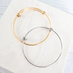 Modern Twist Bangle Bracelet (Silver or Gold), 1 Total, Metal Blank 199 - 