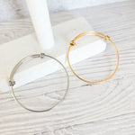 Modern Twist Bangle Bracelet (Silver or Gold), 1 Total, Metal Blank 199 - 