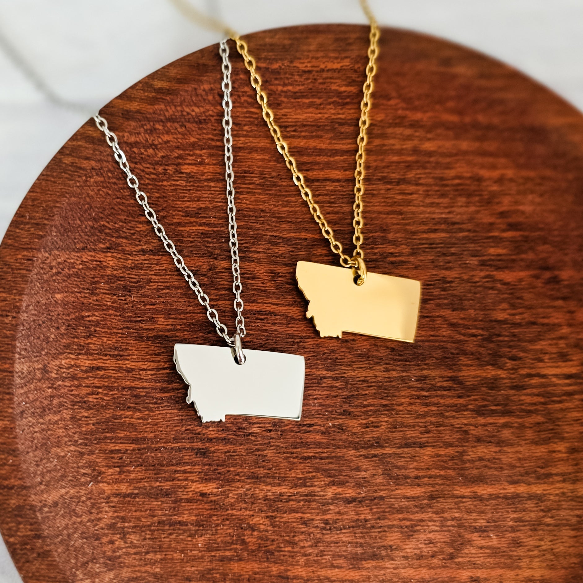 Montana Pendant Necklace (Silver or Gold), 1 Total, Metal Blank 201 - 