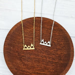 Mountains Pendant Necklace (Silver or Gold), 1 Total, Metal Blank 197 - 