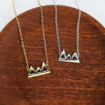 Mountains Pendant Necklace (Silver or Gold), 1 Total, Metal Blank 197 - 