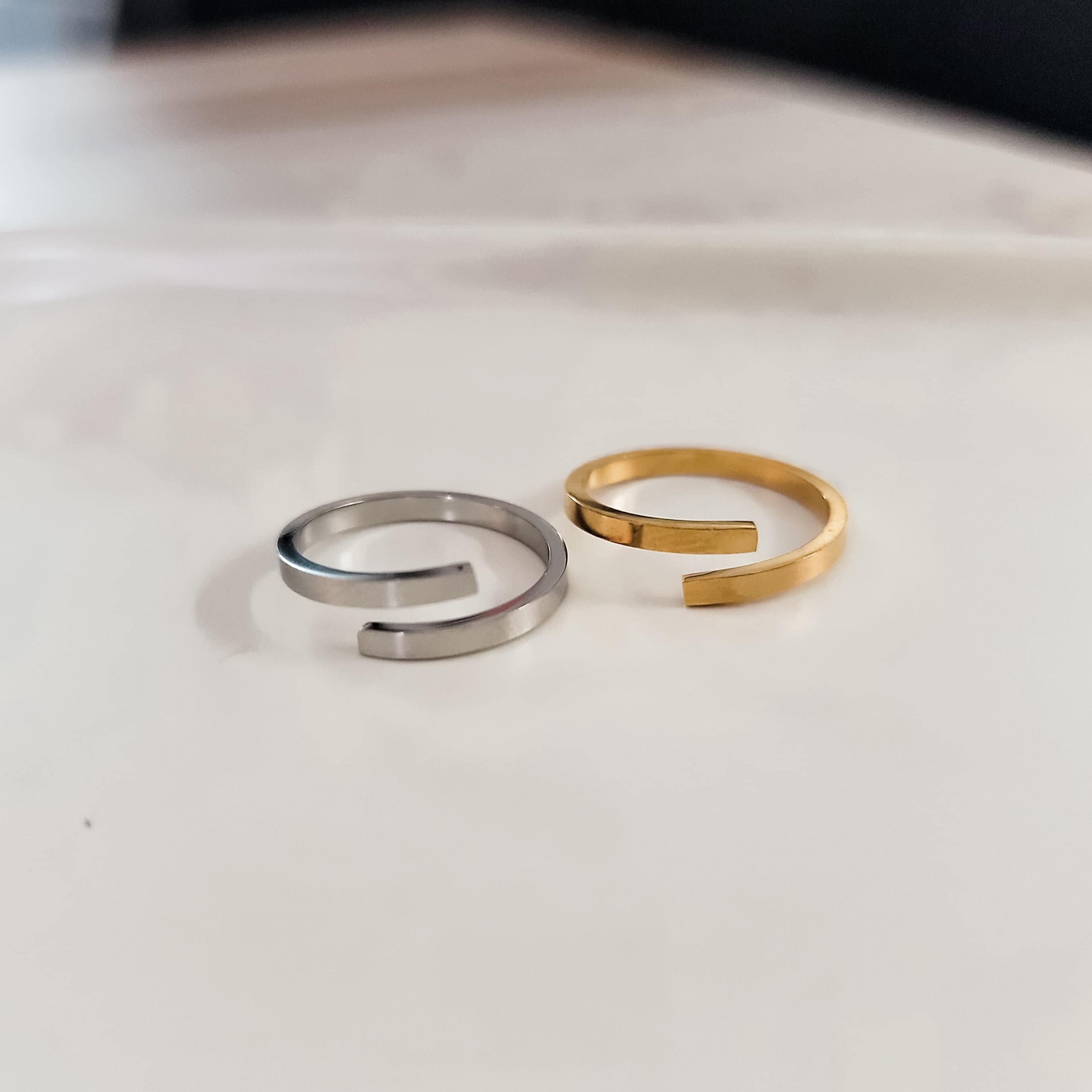 Narrow Adjustable Ring (Silver or Gold, One Size), 1 Total, Metal Blank 99 - 