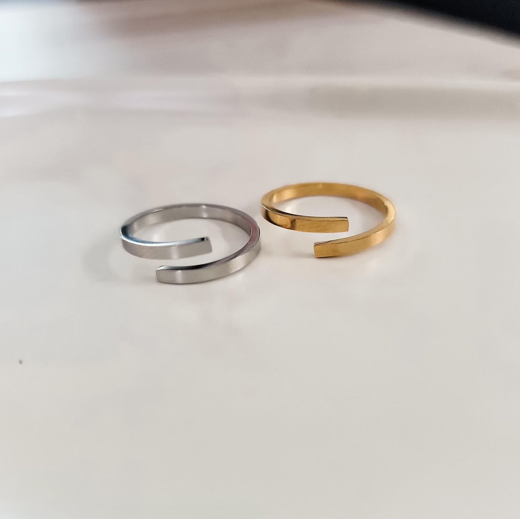 Narrow Adjustable Ring (Silver or Gold, One Size), 1 Total, Metal Blank 99 - 